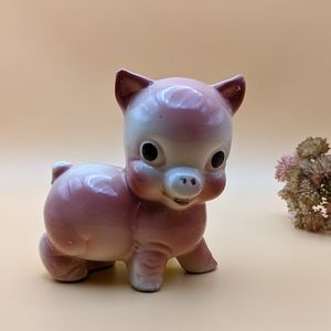 VTG Rempel Diamond Pottery Dark Pink Chubby Pig